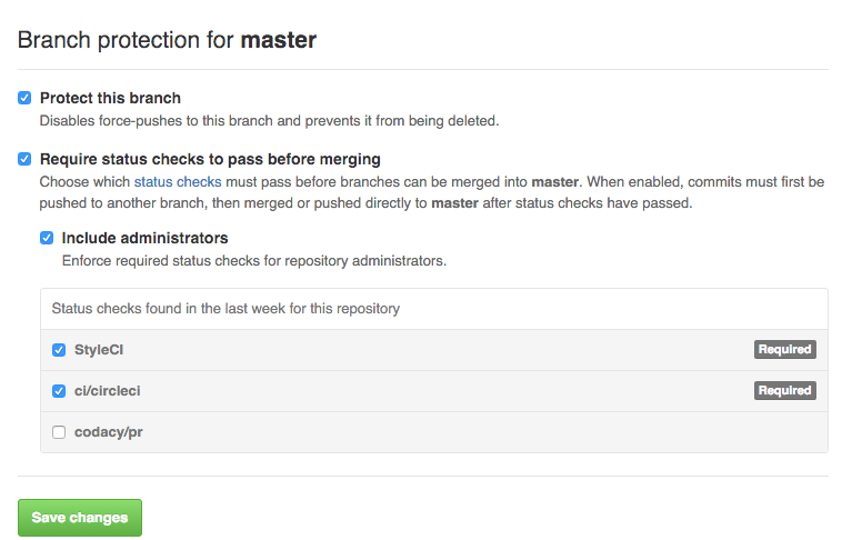 GitHub Protected Branches